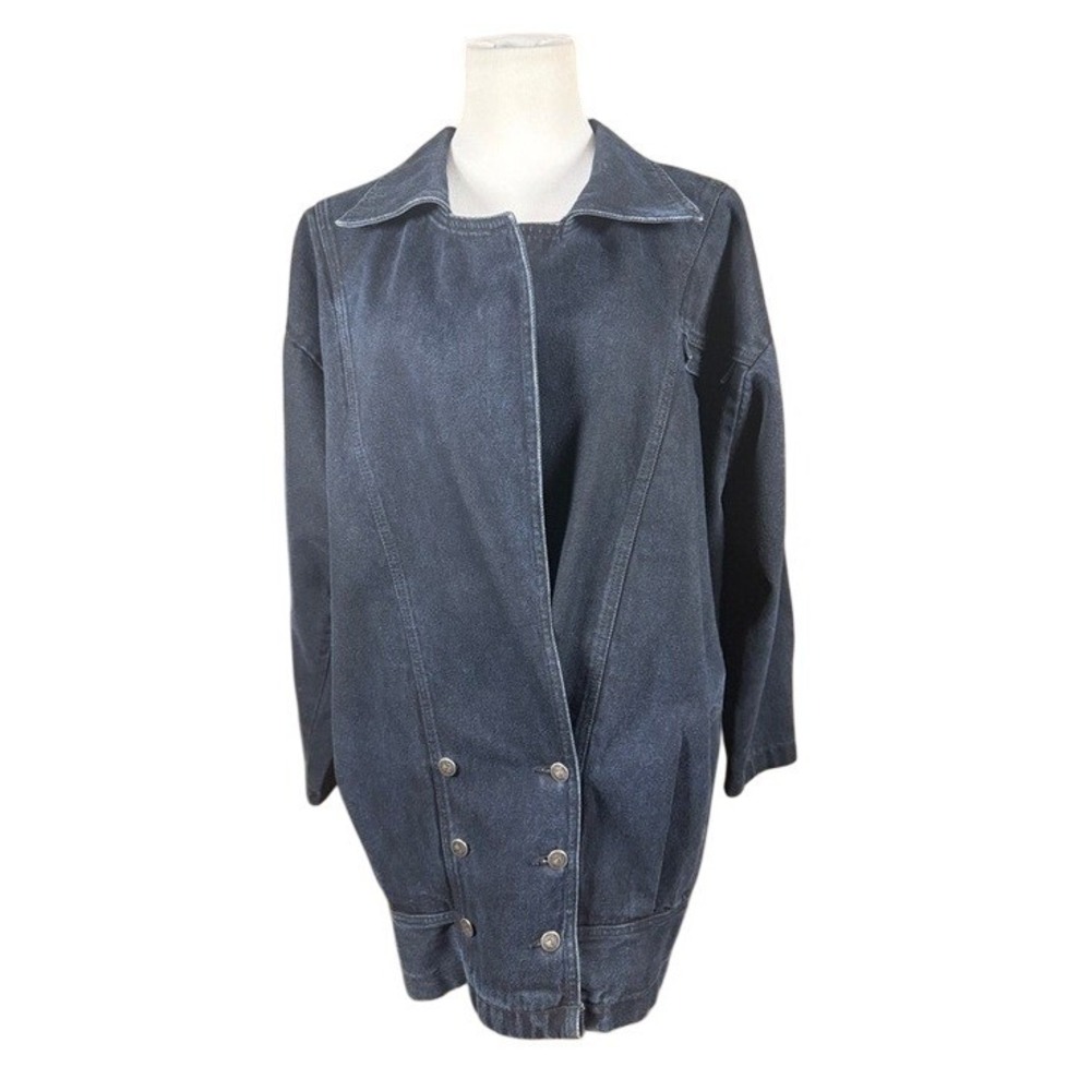 Rocky Mountain Clothing Co Womens Vintage Black Denim Jacket Oversized USA‎ Med